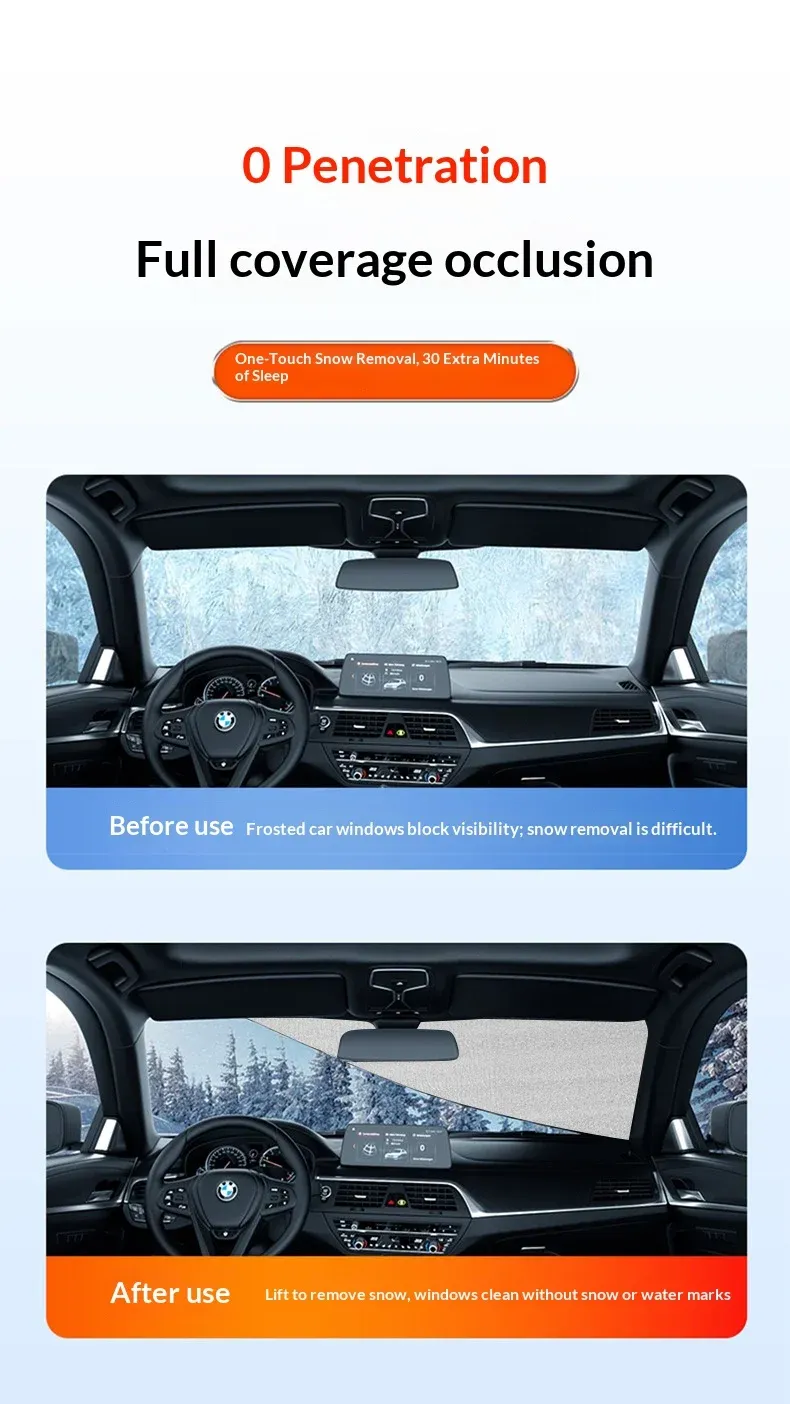 Housse anti-neige pour pare-brise de voiture, protection hivernale