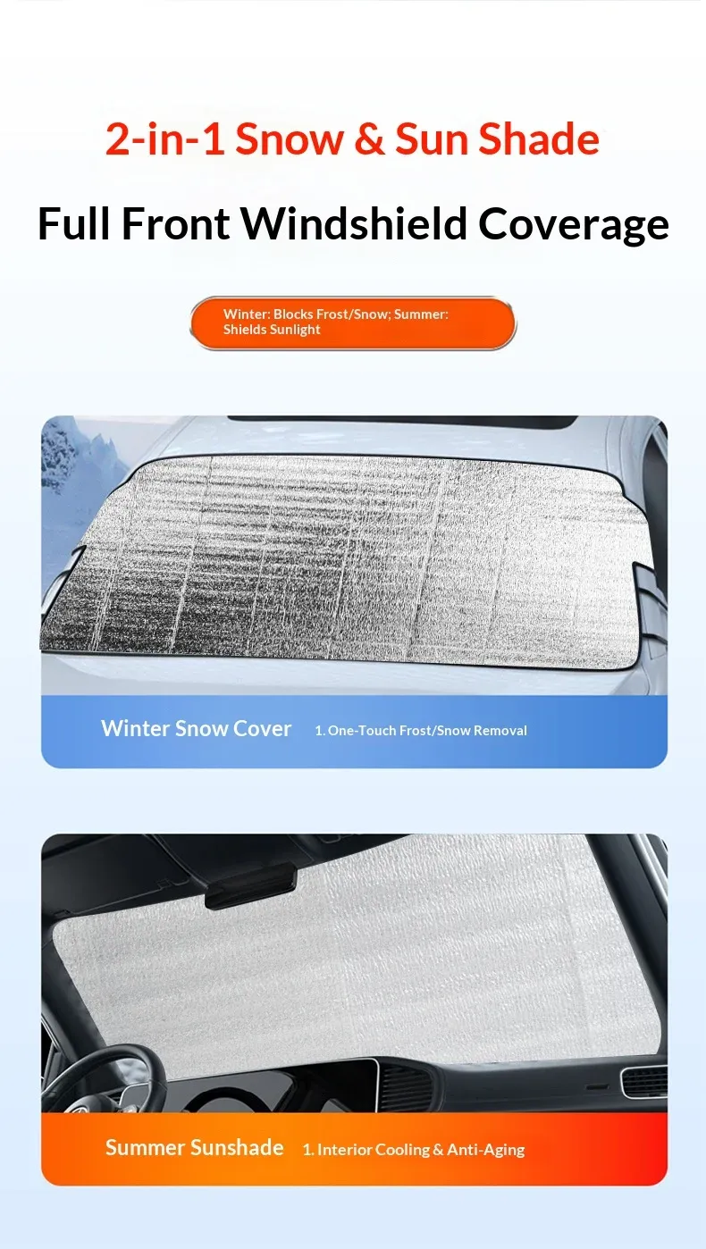 Housse anti-neige pour pare-brise de voiture, protection UV