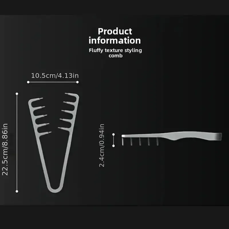 Peigne de coiffure masculin, finition texturée