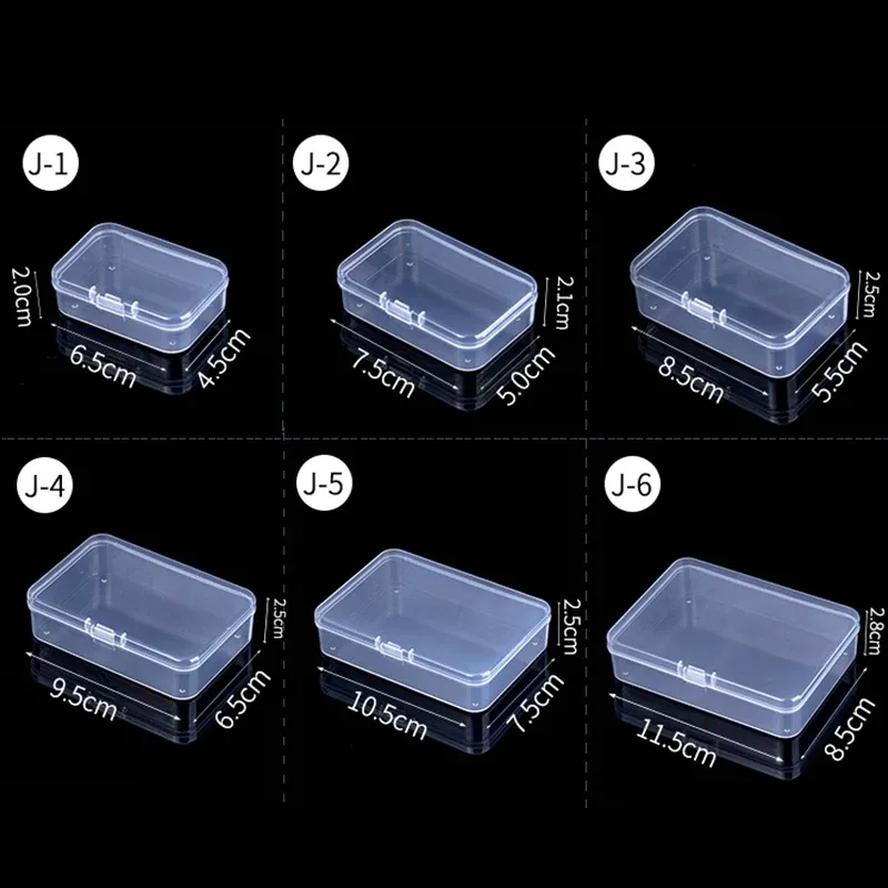 Mini boîtes de rangement rectangulaires en plastique givré translucide, étui à bijoux et organisateur - Image 1