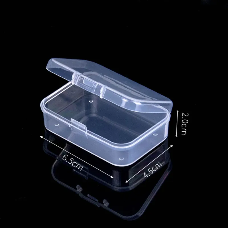 Mini boîtes de rangement rectangulaires en plastique givré translucide, étui à bijoux et organisateur 3
