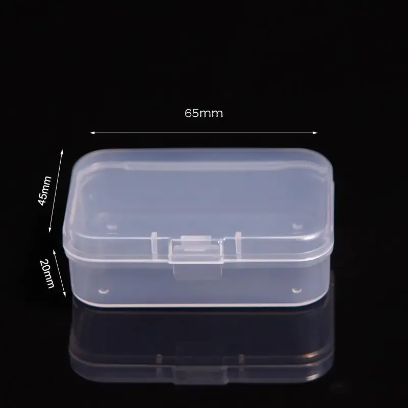 Mini boîtes de rangement rectangulaires en plastique givré translucide, étui à bijoux et organisateur 5