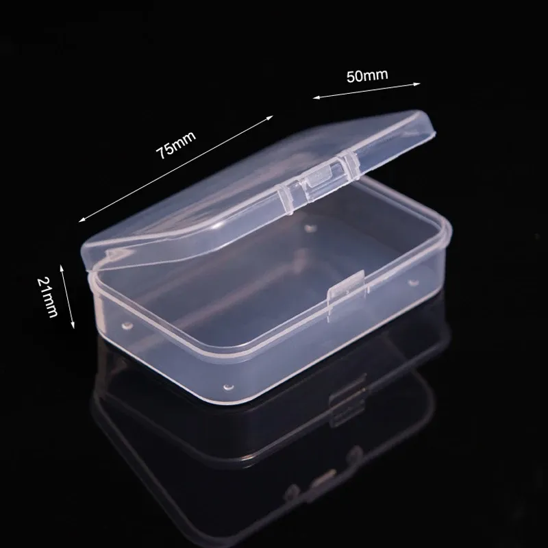 Mini boîtes de rangement rectangulaires en plastique givré translucide, étui à bijoux et organisateur 6