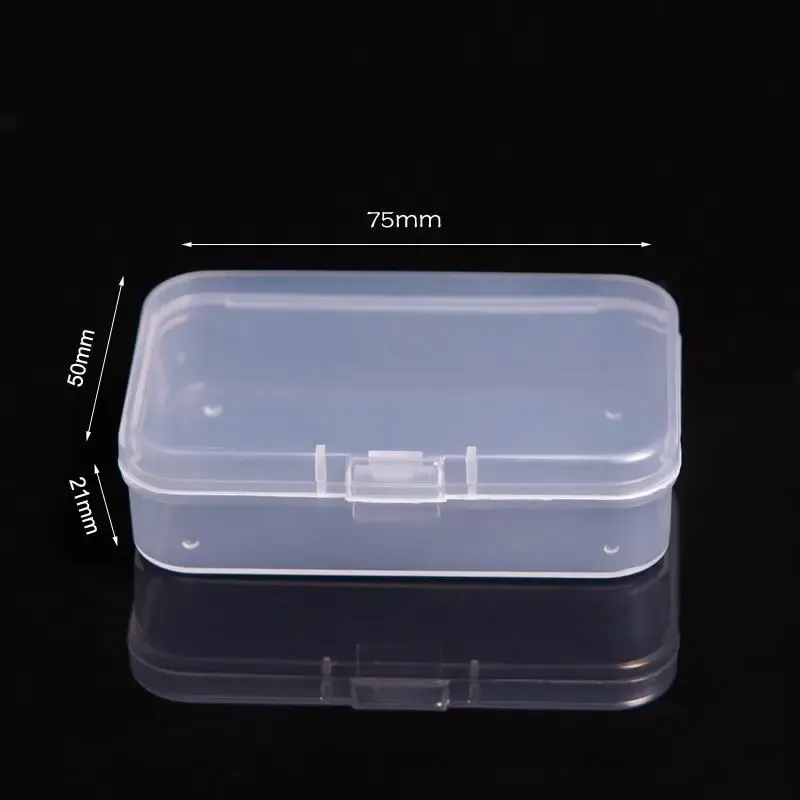 Mini boîtes de rangement rectangulaires en plastique givré translucide, étui à bijoux et organisateur 7