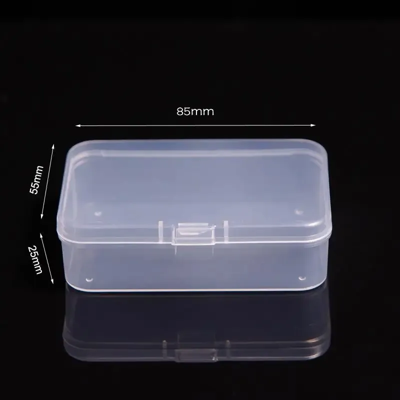 Mini boîtes de rangement rectangulaires en plastique givré translucide, étui à bijoux et organisateur 8