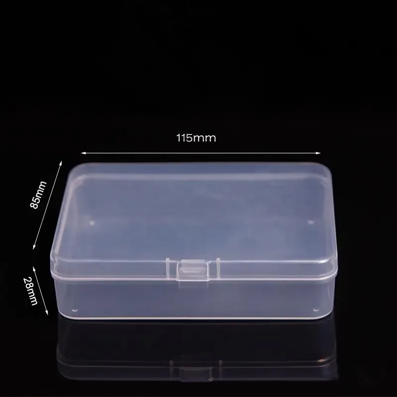 Mini boîtes de rangement rectangulaires en plastique givré translucide, étui à bijoux et organisateur 10