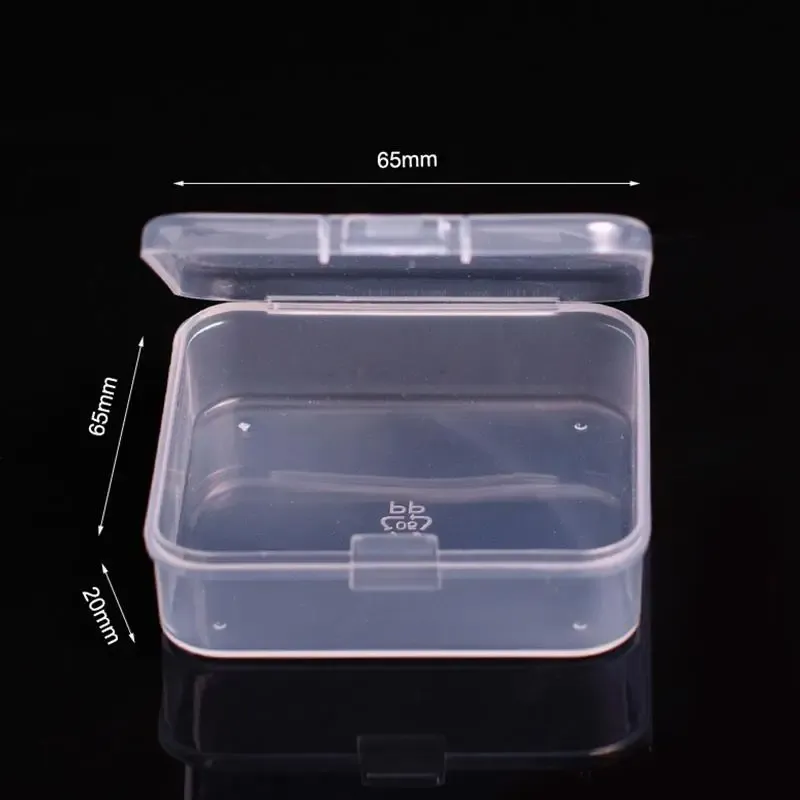 Mini boîtes de rangement rectangulaires en plastique givré translucide, étui à bijoux et organisateur 16