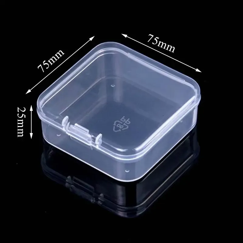 Mini boîtes de rangement rectangulaires en plastique givré translucide, étui à bijoux et organisateur 17