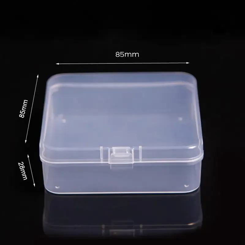 Mini boîtes de rangement rectangulaires en plastique givré translucide, étui à bijoux et organisateur 14