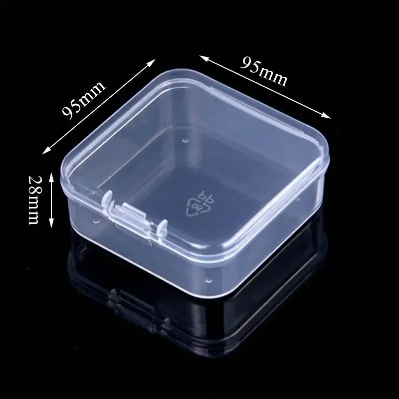 Mini boîtes de rangement rectangulaires en plastique givré translucide, étui à bijoux et organisateur 15