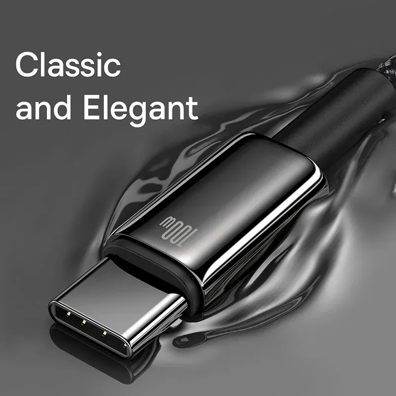 Câble USB-C Baseus 100 W à charge rapide, compatible Samsung, Huawei, Realme, OnePlus et Poco 3