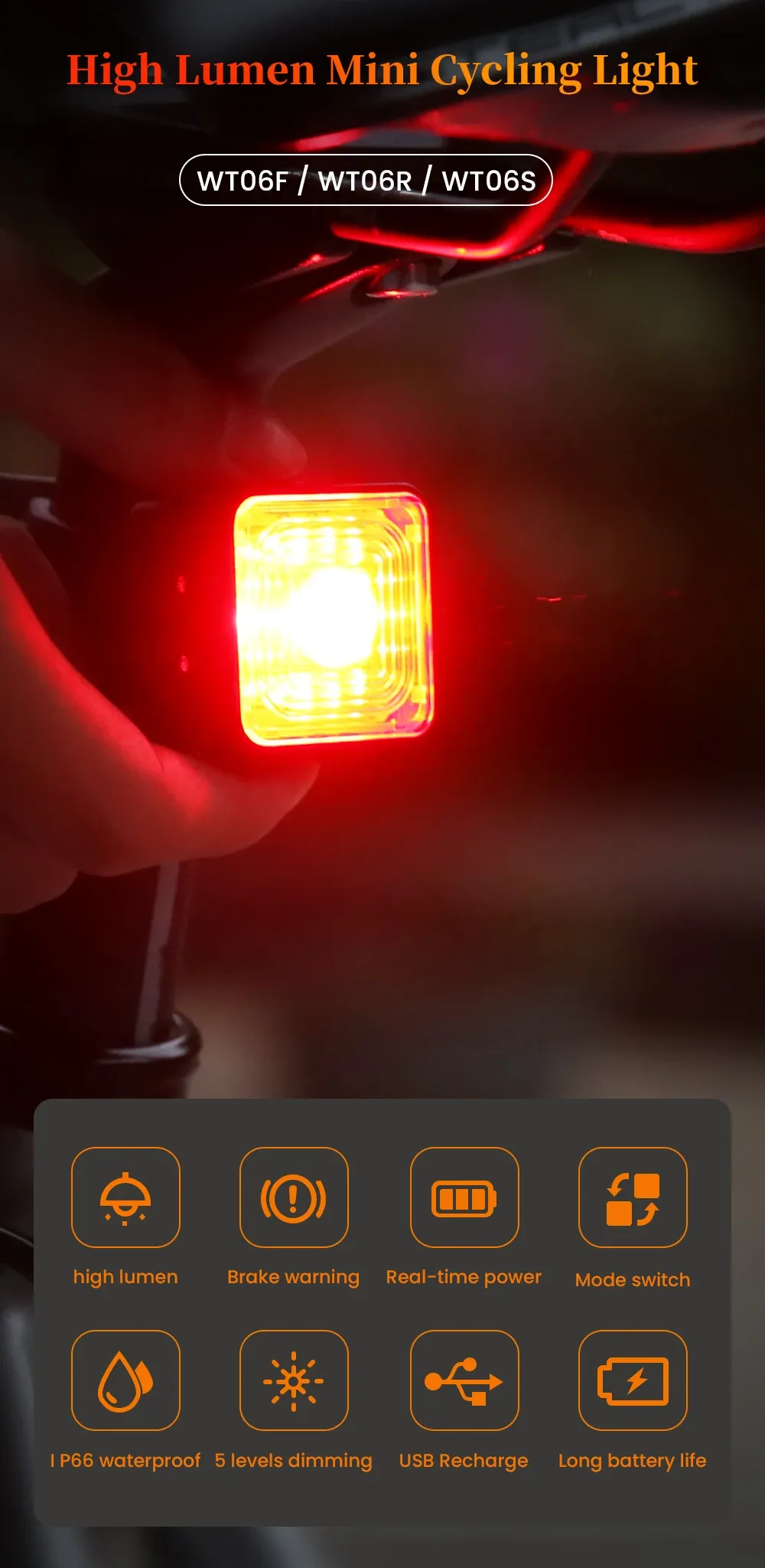 Feu arrière WT06 en situation de conduite nocturne