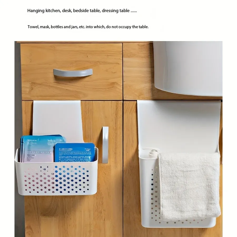 Étagère de rangement pour porte d'armoire de cuisine avec paniers et crochet de suspension 3
