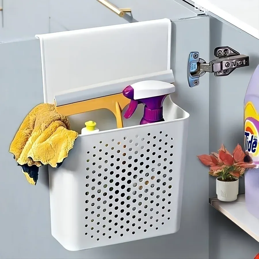 Étagère de rangement pour porte d'armoire de cuisine avec paniers et crochet de suspension 4