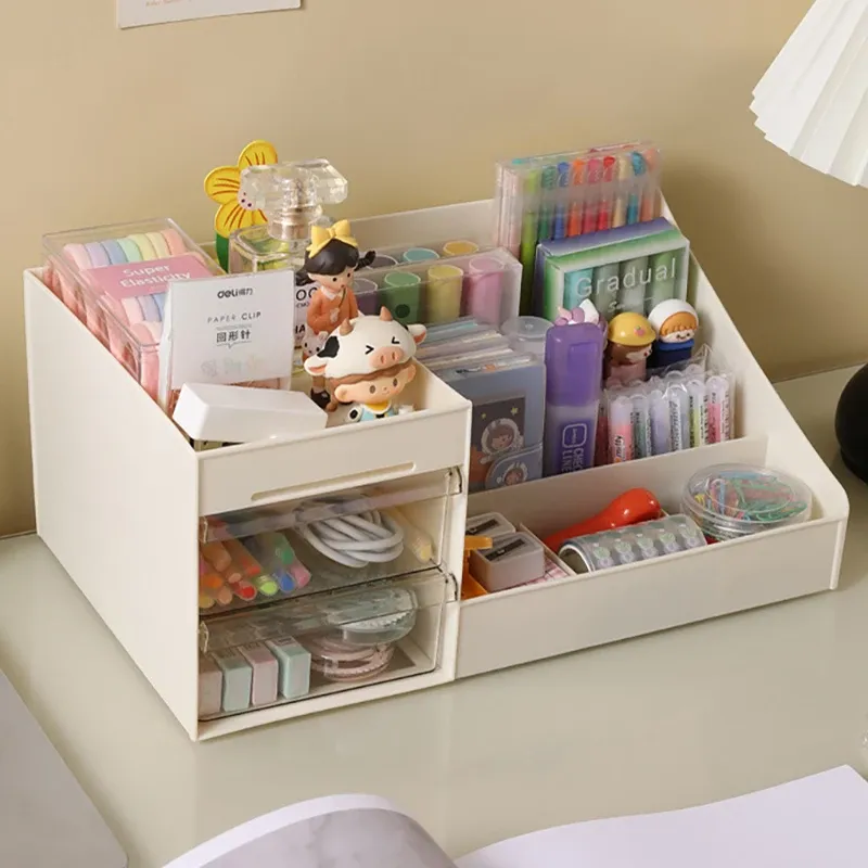 Organisateur cosmétique, étagère de bureau pour dortoir, rangement à tiroir pour chambre, vitrine cosmétique 6