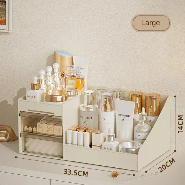 Organisateur cosmétique, étagère de bureau pour dortoir, rangement à tiroir pour chambre, vitrine cosmétique 8