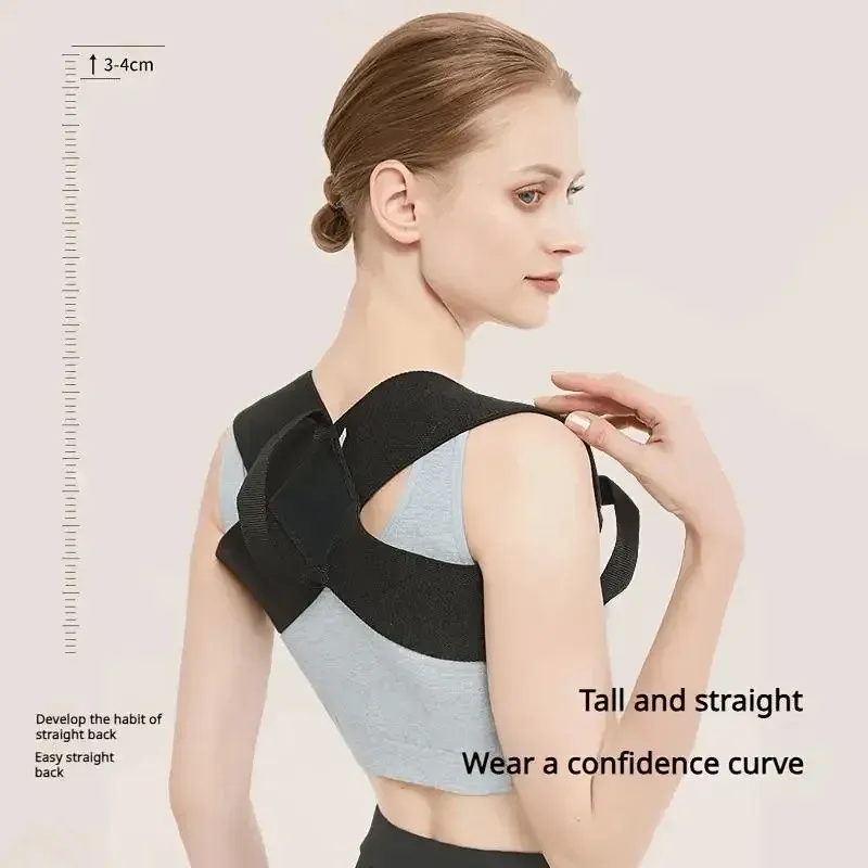 Ceinture correctrice de posture dorsale ajustable – Soutien claviculaire et de la colonne vertébrale – Pour la maison, le bureau et le sport – Attelle de soutien du haut du dos et du cou 4