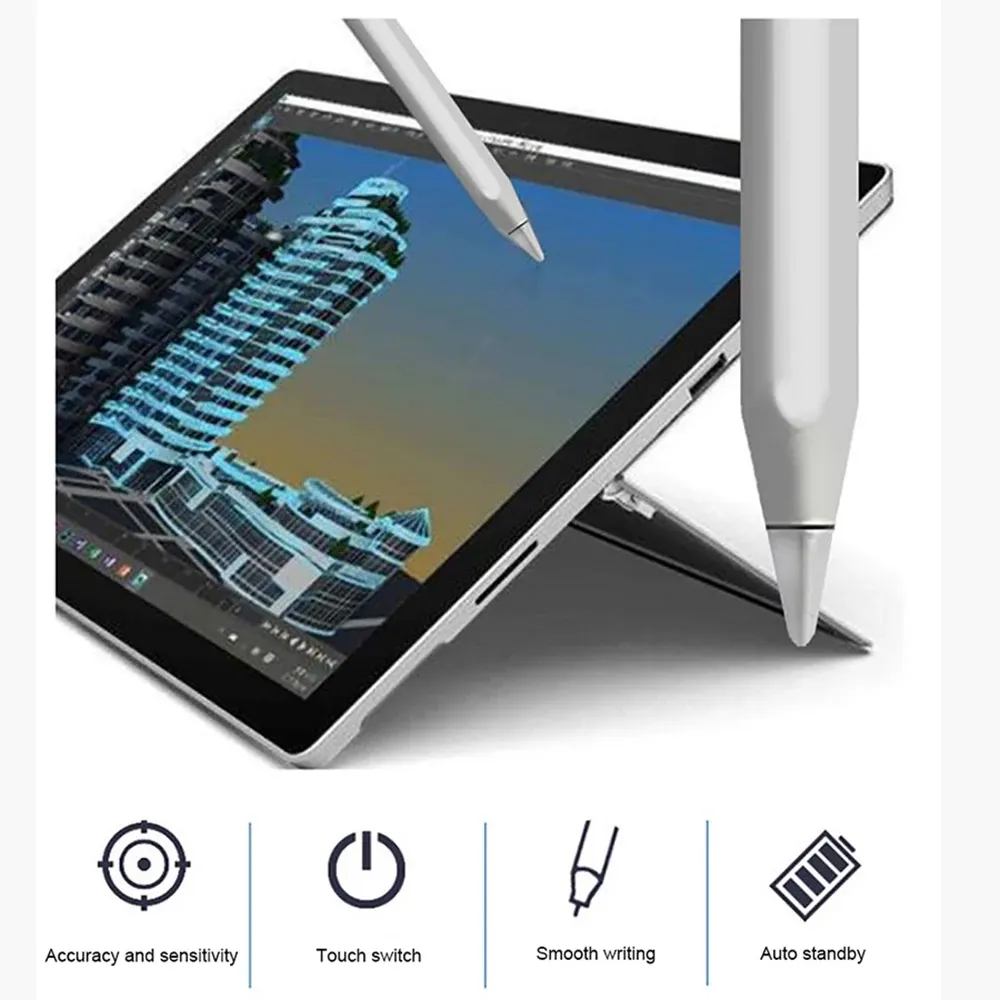 Stylet universel compatible iOS, Android et Windows pour tablette et smartphone, stylo capacitif multicolore pour écriture et dessin 4