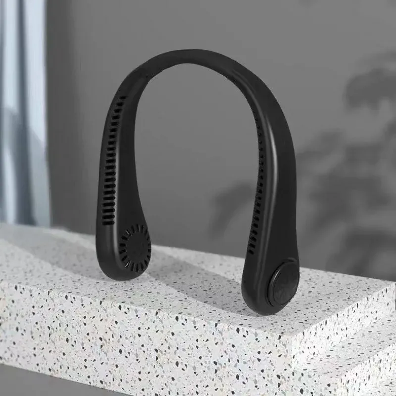 Ventilateur de cou portable sans pales, rechargeable par USB, avec écran numérique 17