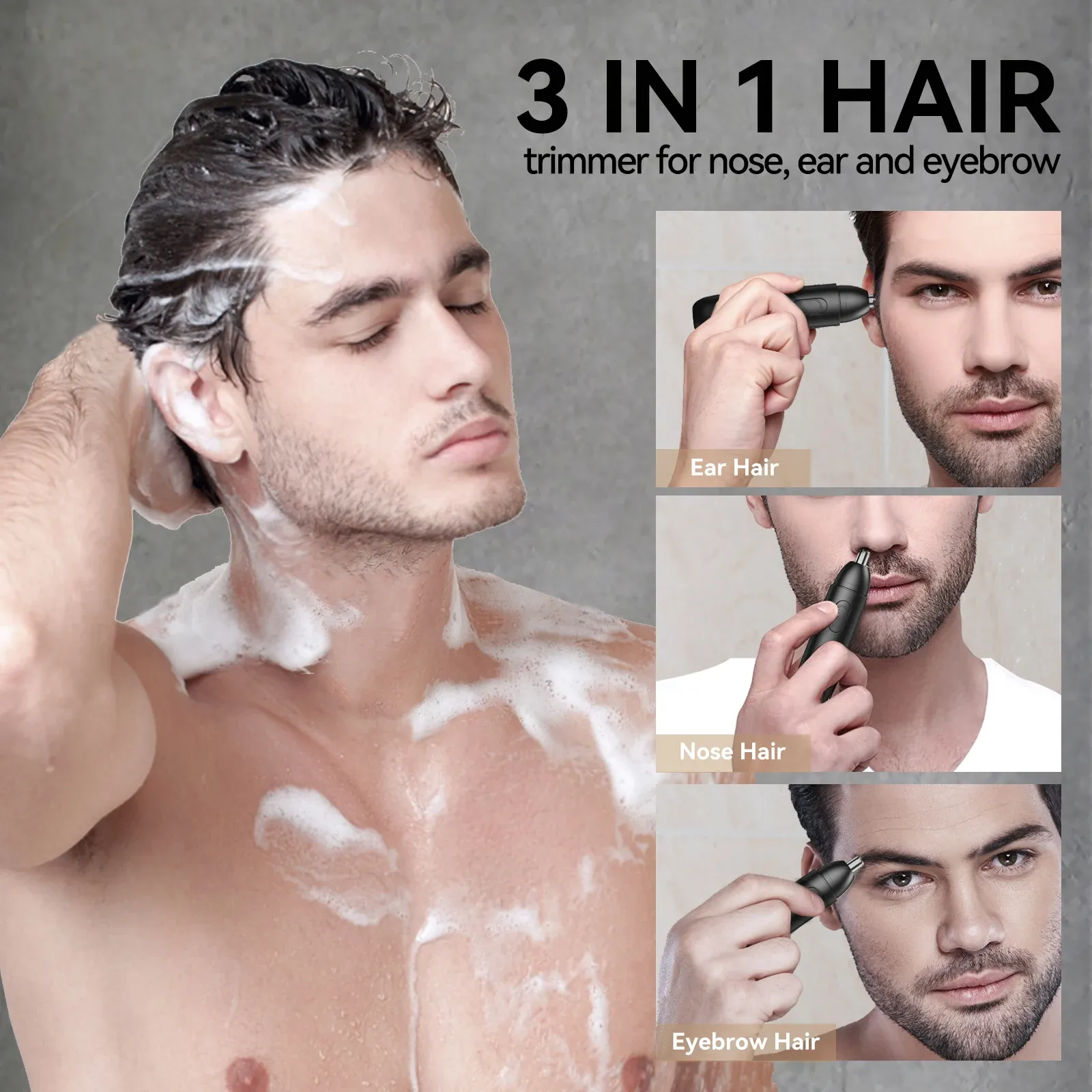 Tondeuse à cheveux pour homme, rasoir électrique rotatif à 360 degrés, indolore et sûr 2