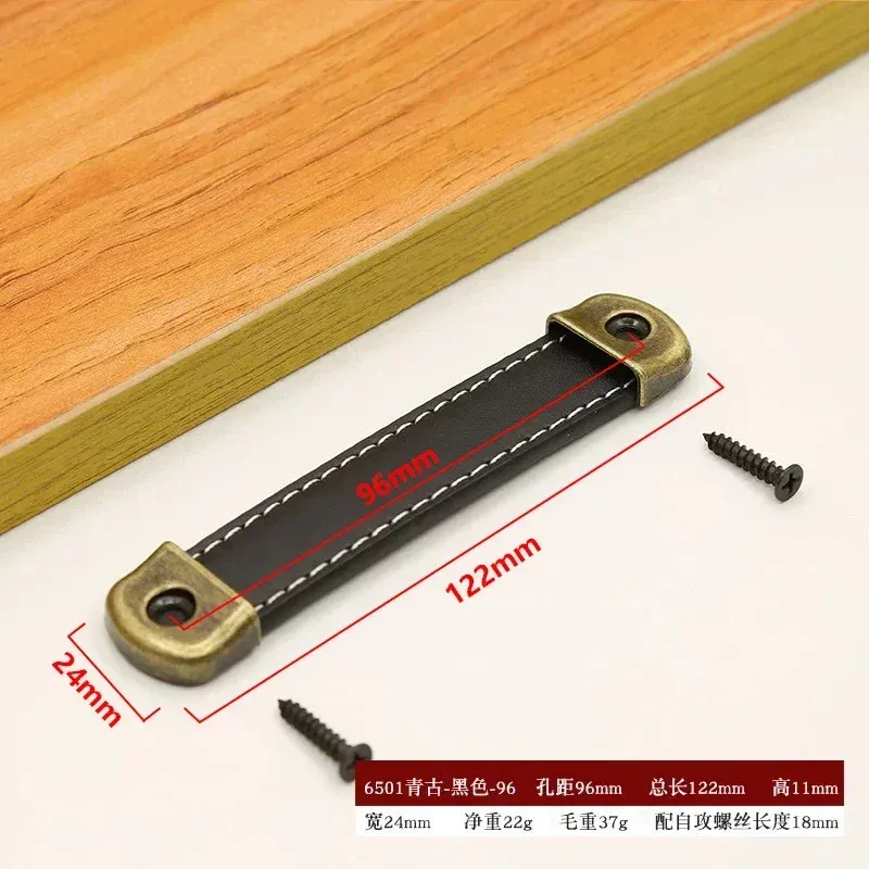 Poignée de porte d'armoire en cuir de vachette, petite poignée de tiroir de garde-robe, poignée de boîte en bois, poignée en cuir pour boîte cadeau 11