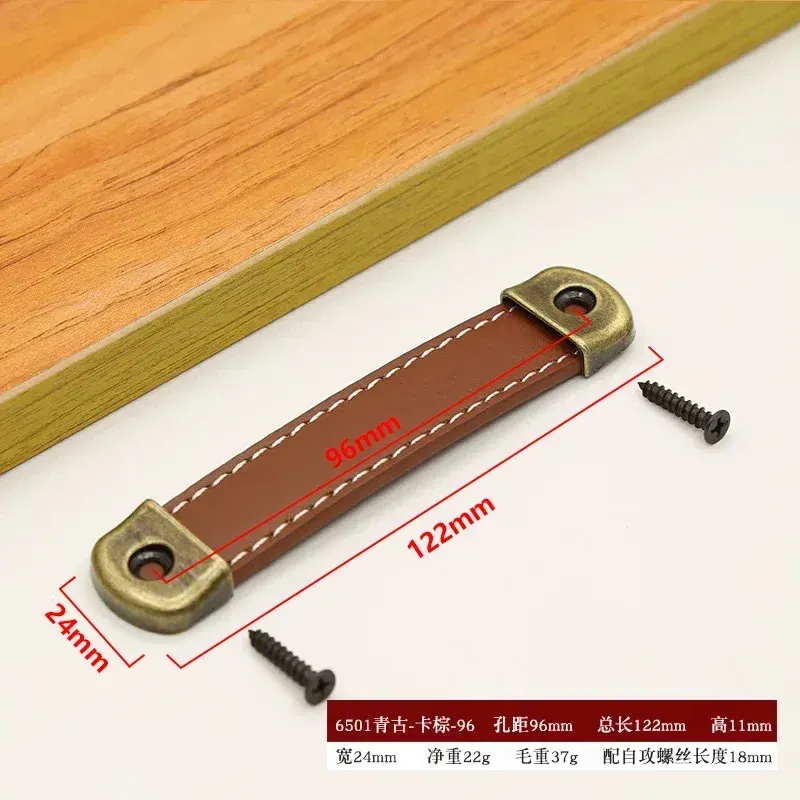 Poignée de porte d'armoire en cuir de vachette, petite poignée de tiroir de garde-robe, poignée de boîte en bois, poignée en cuir pour boîte cadeau 8