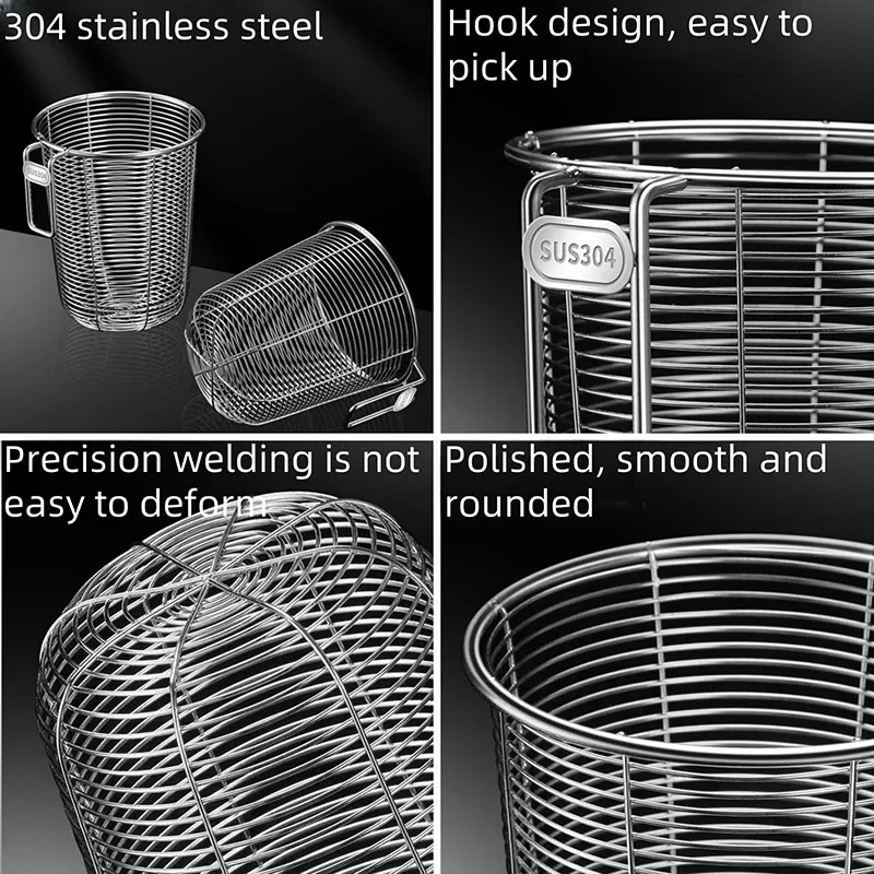 Support mural Kitchenism en acier inoxydable 304 pour baguettes et ustensiles de cuisine, égouttoir à couverts, panier de rangement pour fourchettes et cuillères, compatible lave-vaisselle 4