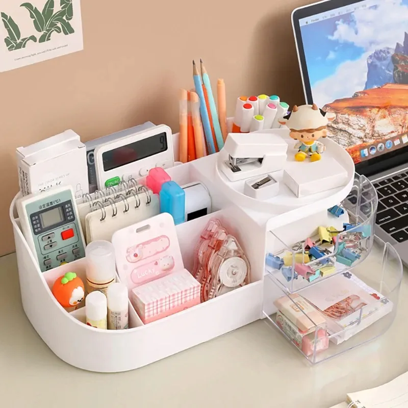 Organisateur de maquillage avec miroir, coiffeuse de bureau et rangement pour cosmétiques et bijoux, avec éclairage tactile 6