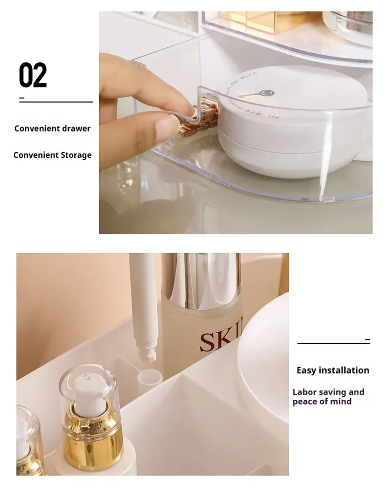 Boîte de rangement crème et blanche