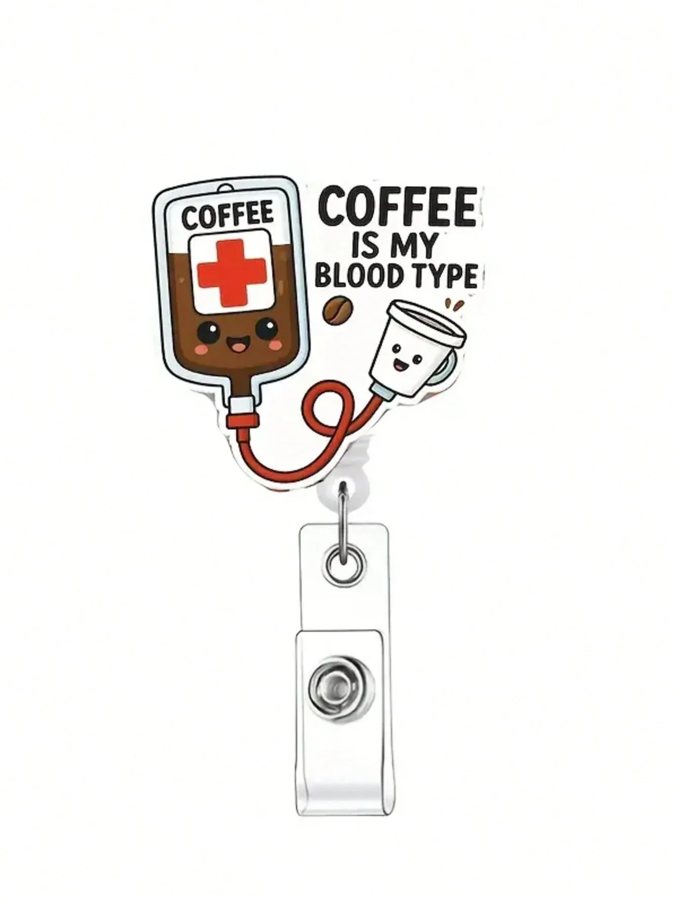 Porte-badge rétractable thème infirmière avec clip, enrouleur de badge nominatif en acrylique pour personnel médical 12