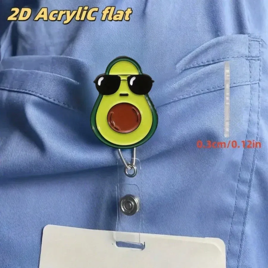 Porte-badge rétractable thème infirmière avec clip, enrouleur de badge nominatif en acrylique pour personnel médical 17