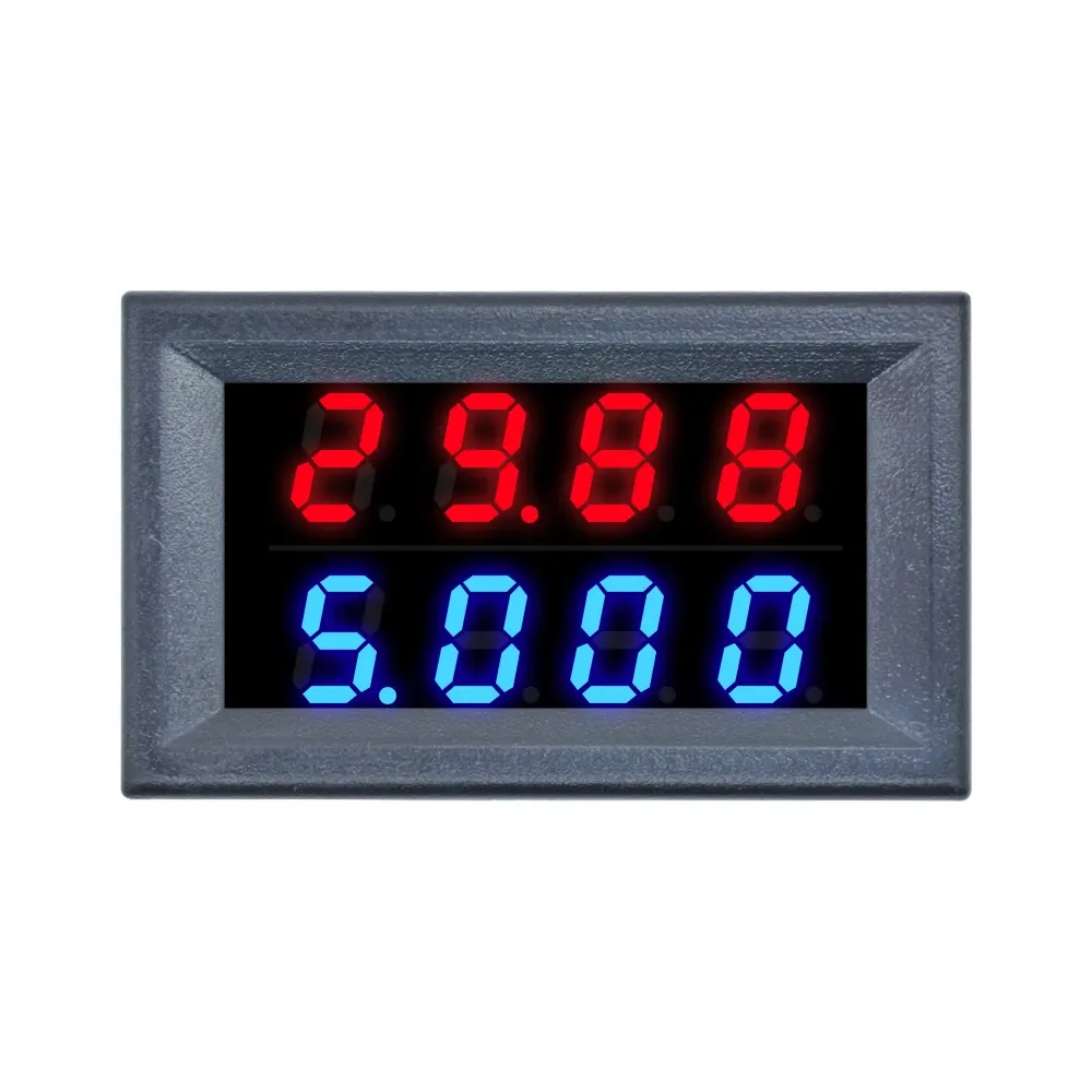 Voltmètre ampèremètre numérique mini CC 100V 200V 10A, affichage LED double bleu/rouge, 4 digits, 5 fils, testeur de tension et de courant, shunt 0,28" 3