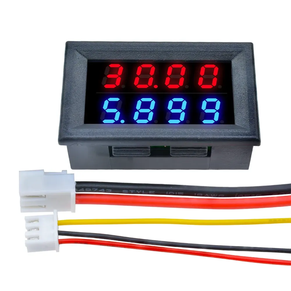 Voltmètre ampèremètre numérique mini CC 100V 200V 10A, affichage LED double bleu/rouge, 4 digits, 5 fils, testeur de tension et de courant, shunt 0,28" 7