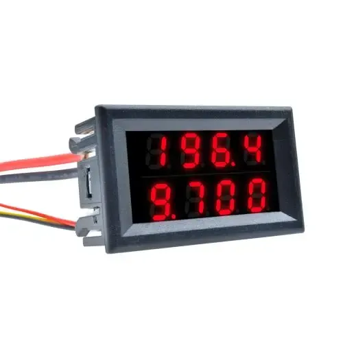 Voltmètre ampèremètre numérique mini CC 100V 200V 10A, affichage LED double bleu/rouge, 4 digits, 5 fils, testeur de tension et de courant, shunt 0,28" 9