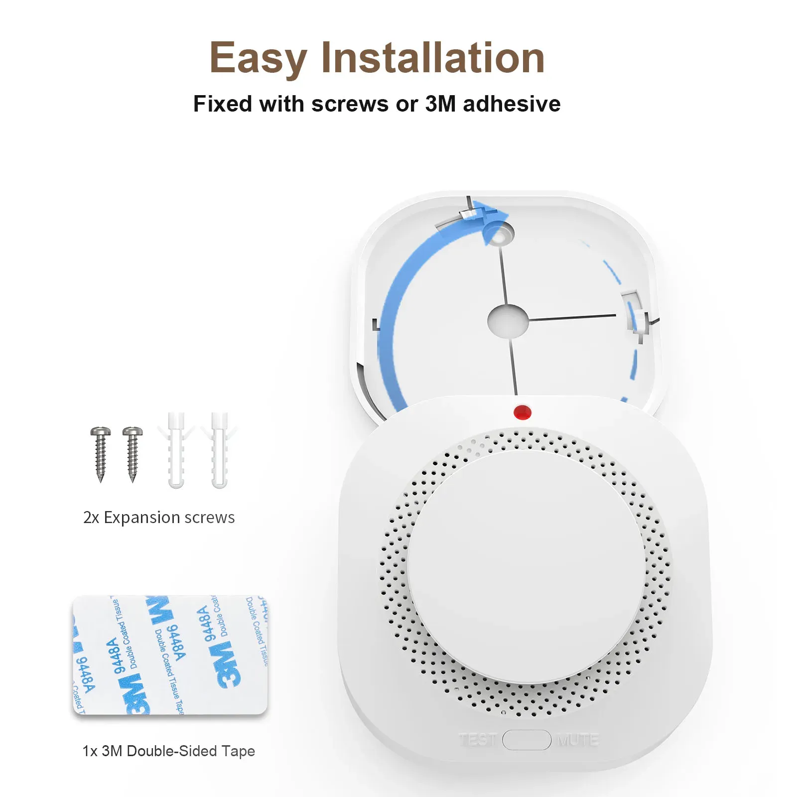 Détecteur de fumée intelligent ZigBee et WiFi compatible Tuya Smart Life, avec alertes via l'application 6
