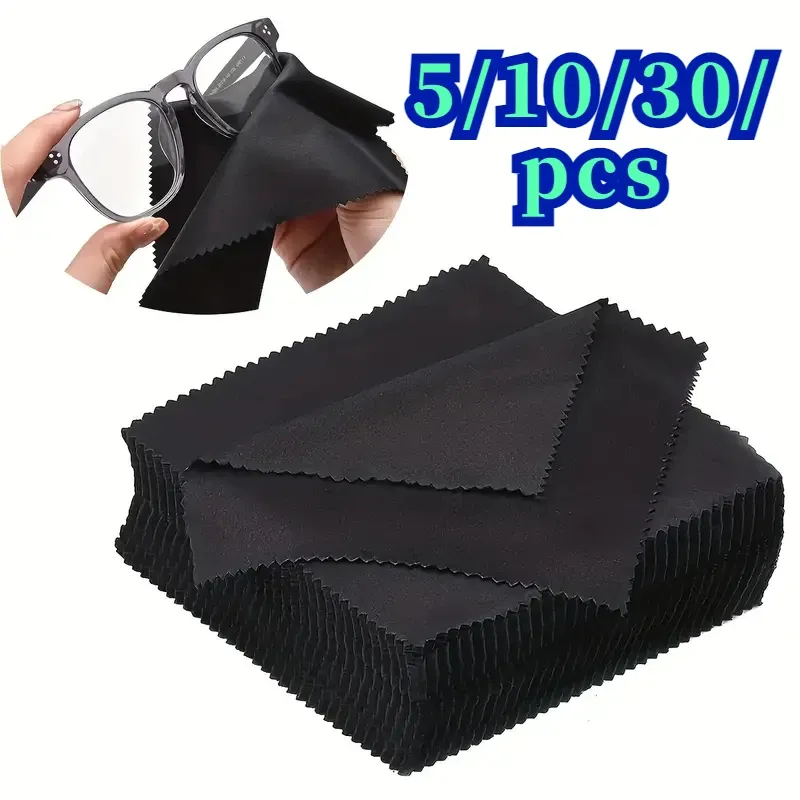 Lingettes de nettoyage en microfibre pour lunettes (lot de 5, 10 ou 30 pièces, 13 x 13 cm) - Image 1