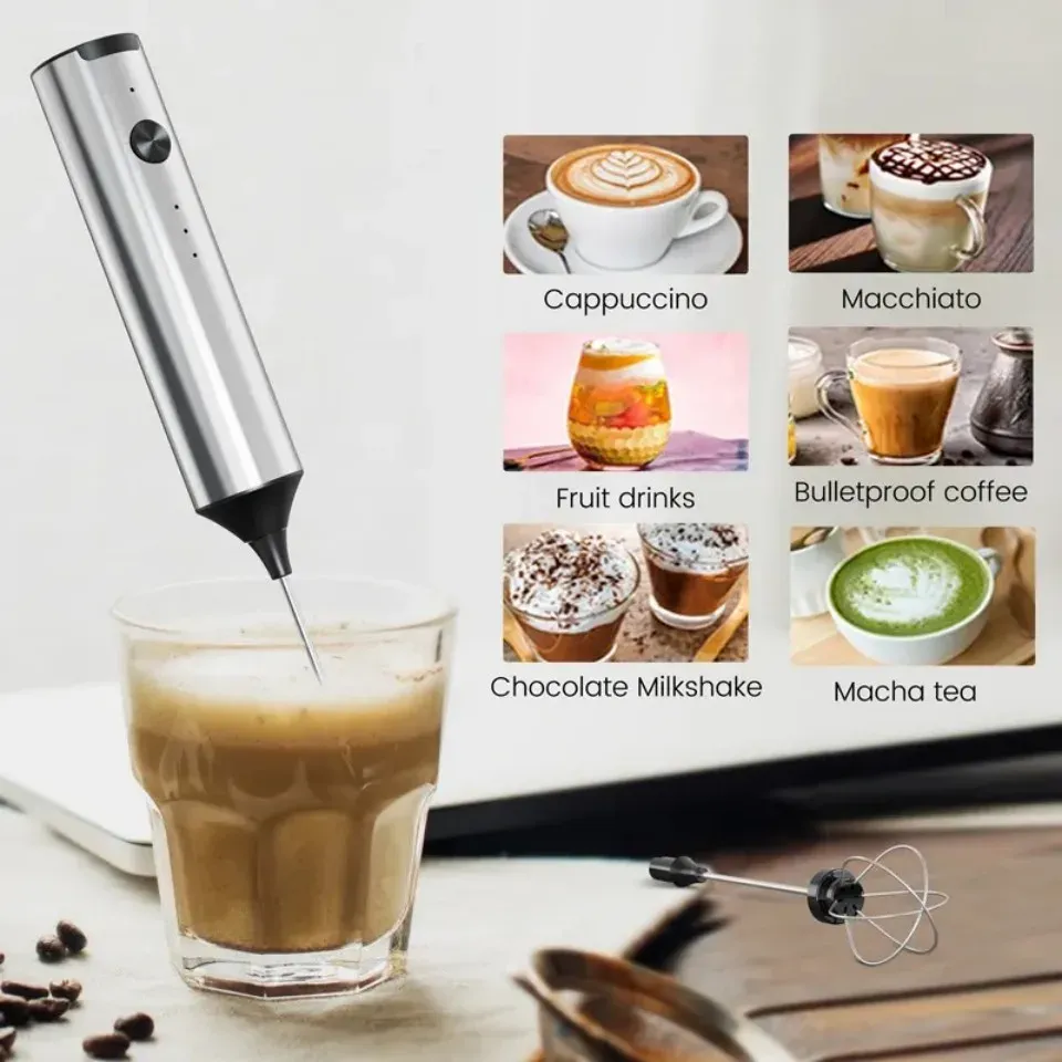 Mousseur à lait électrique sans fil portable pour café et cappuccino 2