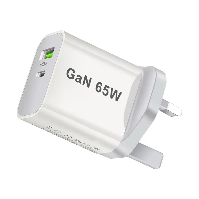 Adaptateur secteur USB-C 65 W à 2 ports, chargeur mural rapide GaN avec Power Delivery 3.0, compatible iPhone 13