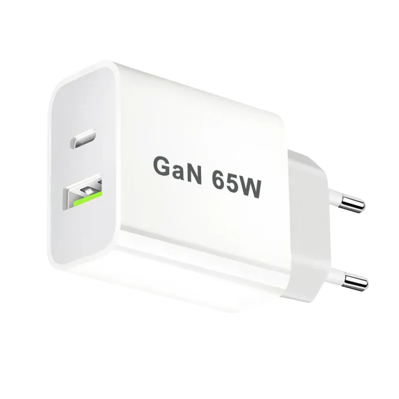 Adaptateur secteur USB-C 65 W à 2 ports, chargeur mural rapide GaN avec Power Delivery 3.0, compatible iPhone 13 4