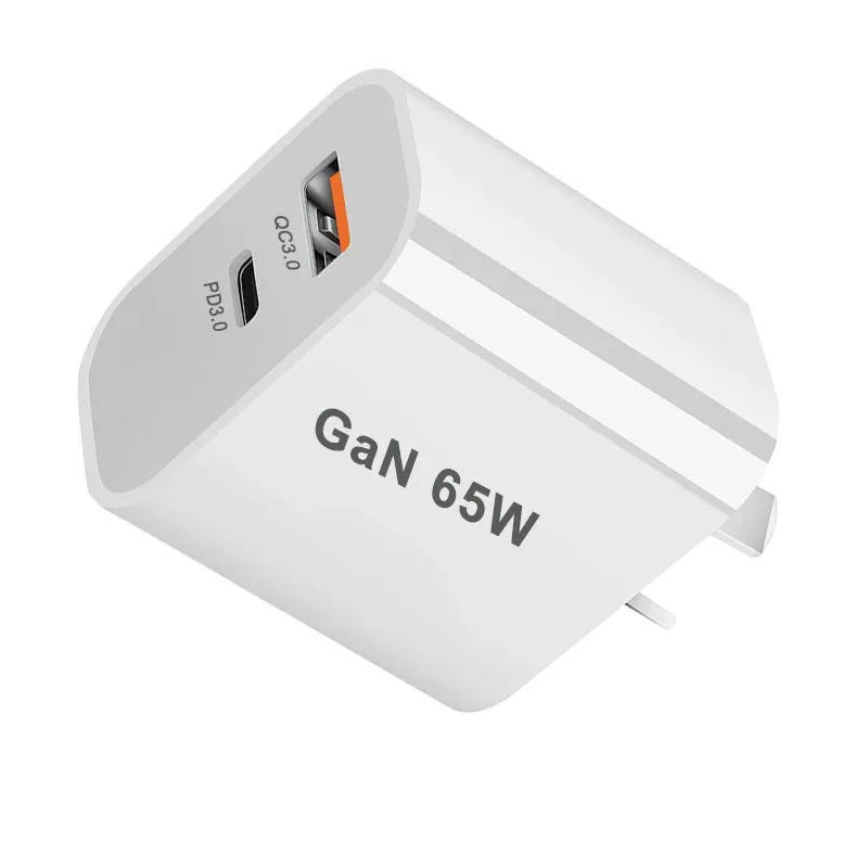 Adaptateur secteur USB-C 65 W à 2 ports, chargeur mural rapide GaN avec Power Delivery 3.0, compatible iPhone 13 9