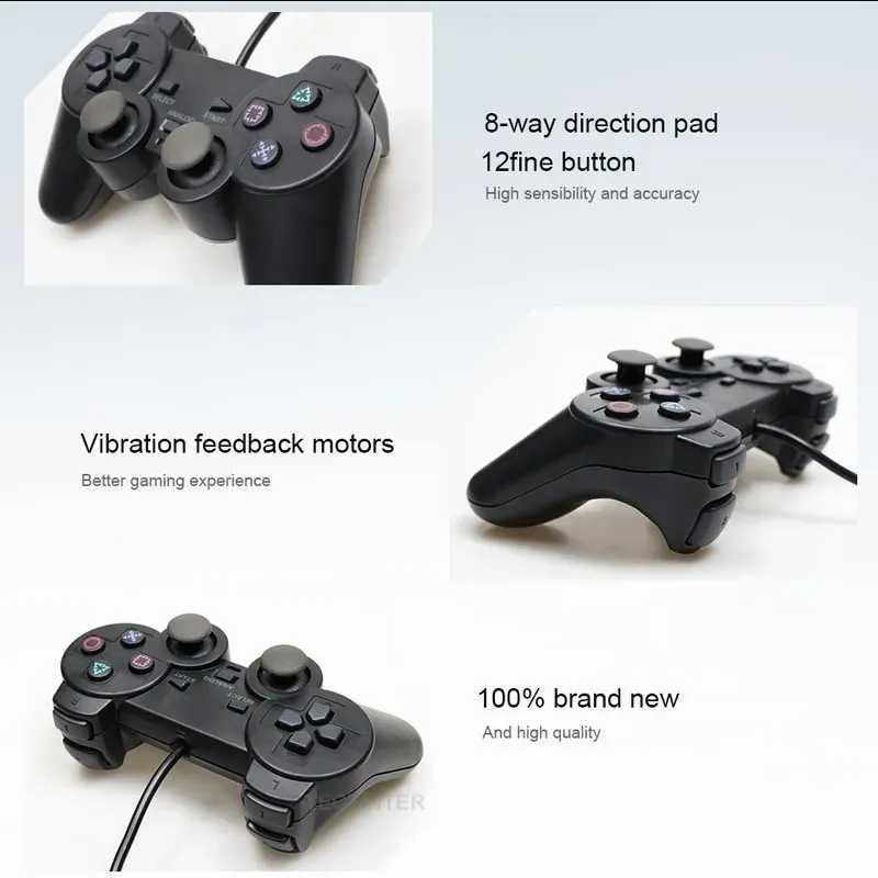 Manette filaire PS2 sous différents angles