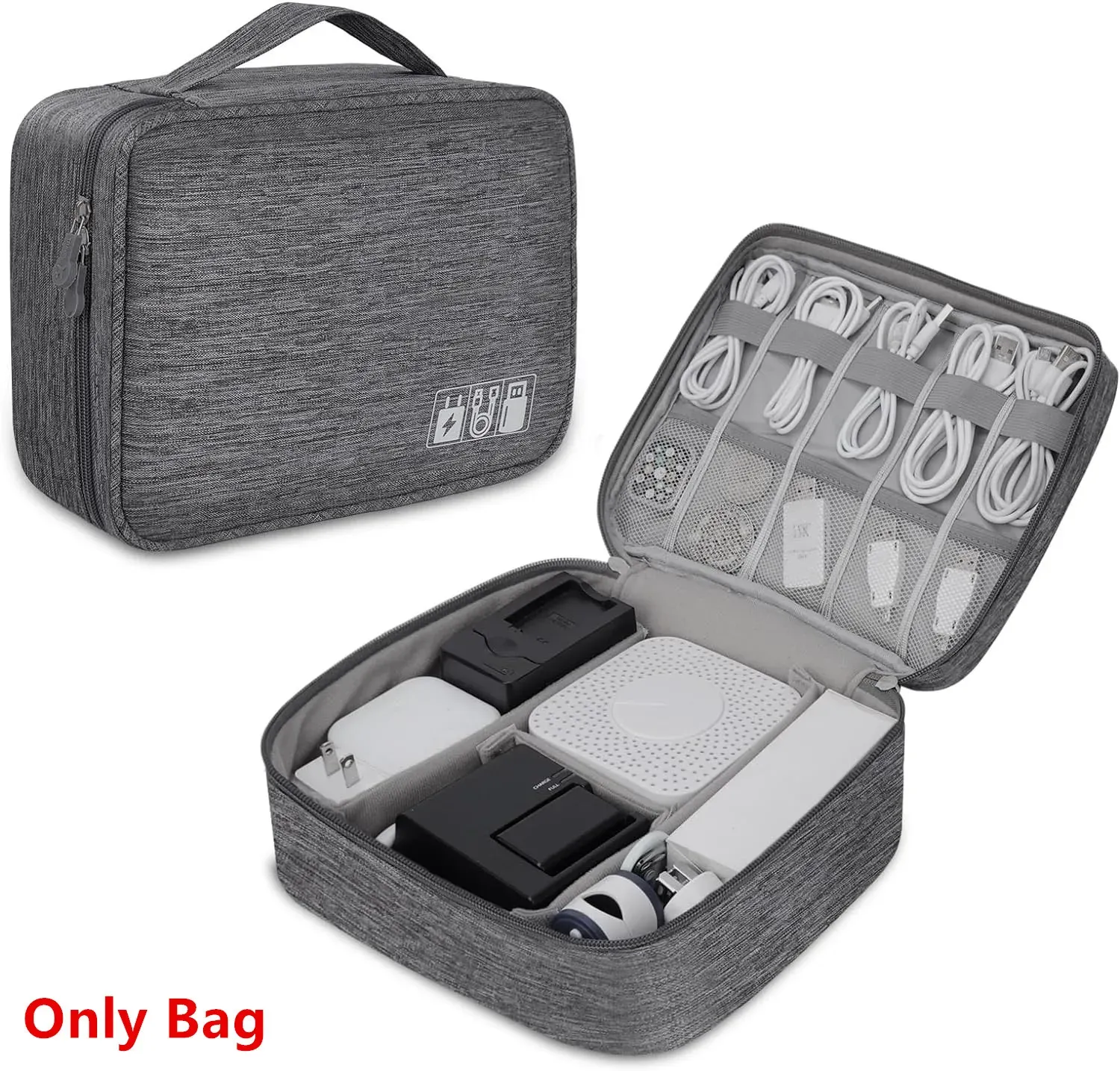 Sac de rangement étanche pour câbles électroniques, câbles USB et chargeurs de voyage 13