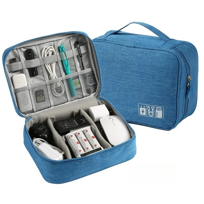 Sac de rangement étanche pour câbles électroniques, câbles USB et chargeurs de voyage 11