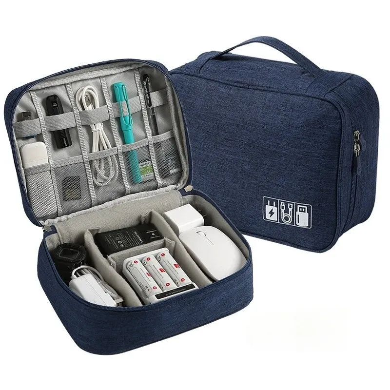 Sac de rangement étanche pour câbles électroniques, câbles USB et chargeurs de voyage 12