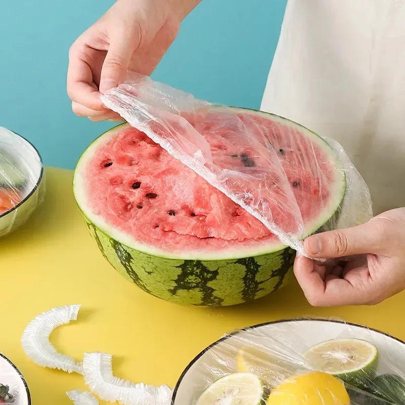 Couvercle alimentaire jetable Saran Wrap, détail du matériau