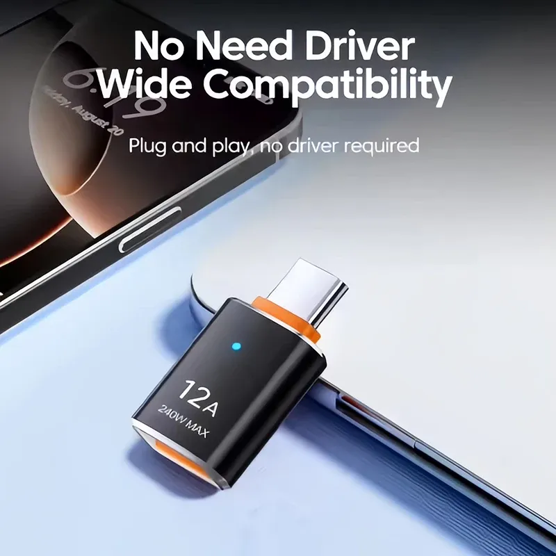 Adaptateur USB 3.0 vers USB-C, connecteur OTG mâle USB-C vers USB-A femelle, compatible iPhone 15, tablettes, ordinateurs portables et smartphones Android 6