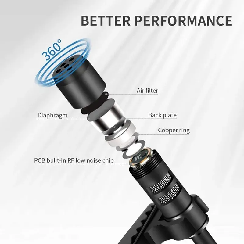Microphone-cravate filaire MC01A à pince, prise 3,5 mm, mains libres, portable, pour PC portable et haut-parleur 2