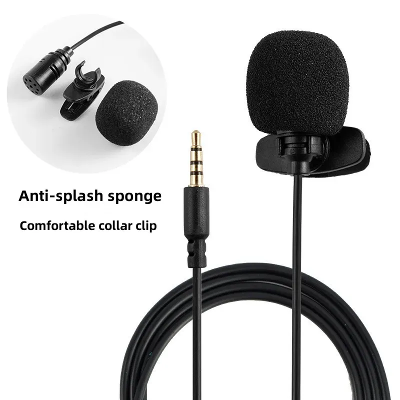 Microphone-cravate filaire MC01A à pince, prise 3,5 mm, mains libres, portable, pour PC portable et haut-parleur 3