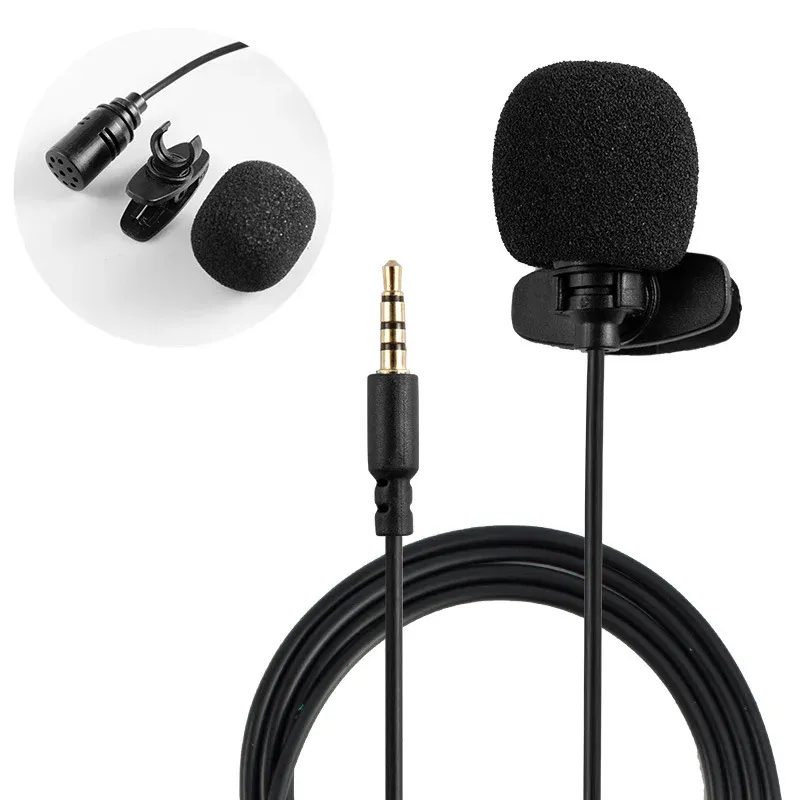 Microphone-cravate filaire MC01A à pince, prise 3,5 mm, mains libres, portable, pour PC portable et haut-parleur 5