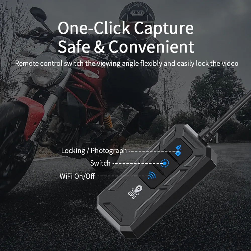 Caméra moto double objectif